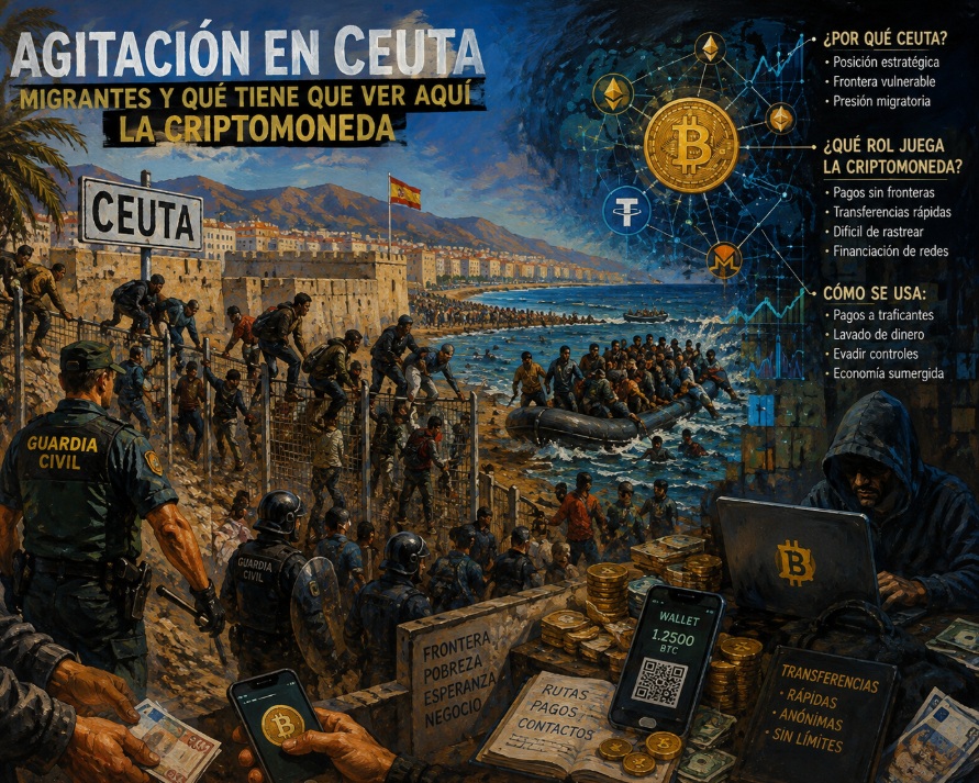 Agitación en Ceuta, migrantes y qué tiene que ver aquí la criptomoneda
